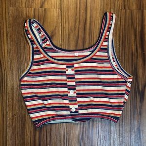 Striped crop top with button down!